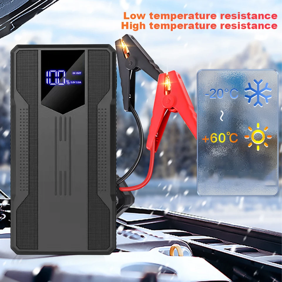 Prenosný skok automobilu Starter 20000 mAh Multifunkčný výkon Power Bank Digital Display nabíjačku s batériou s nabíjačkou s ľahkým automobilom