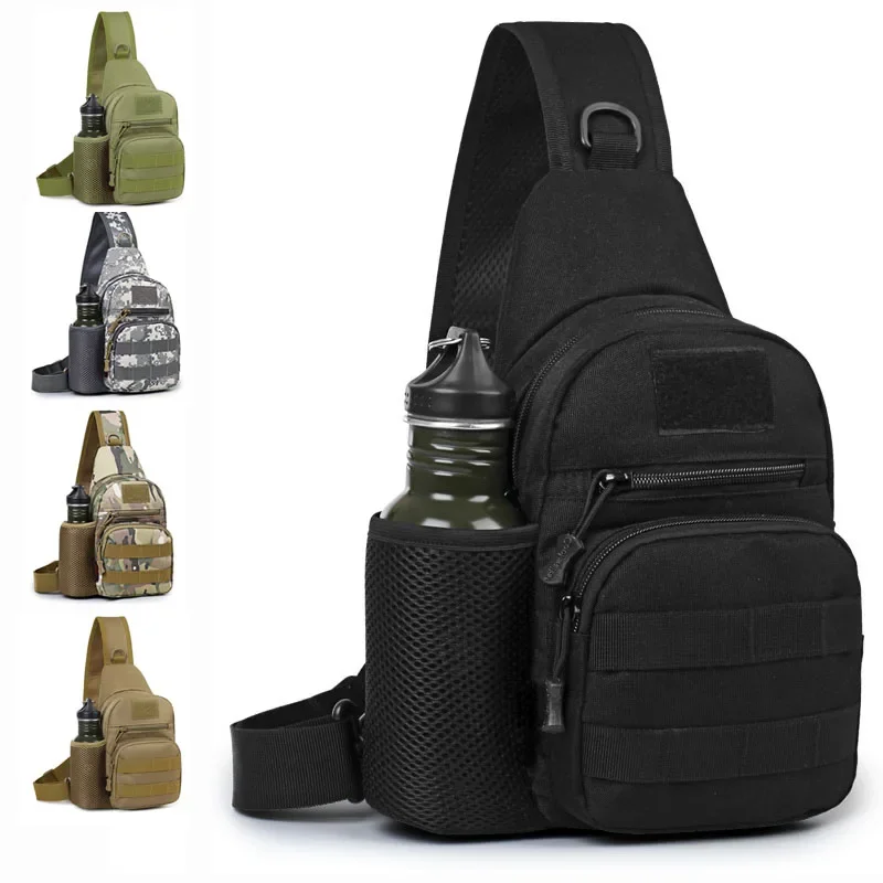 Prenosný turistický cestovné praky ramenné tašku Molle hrudník Men Outdoor Sports Bottle Petouch Camping Hunting Fishing hrudník batoh