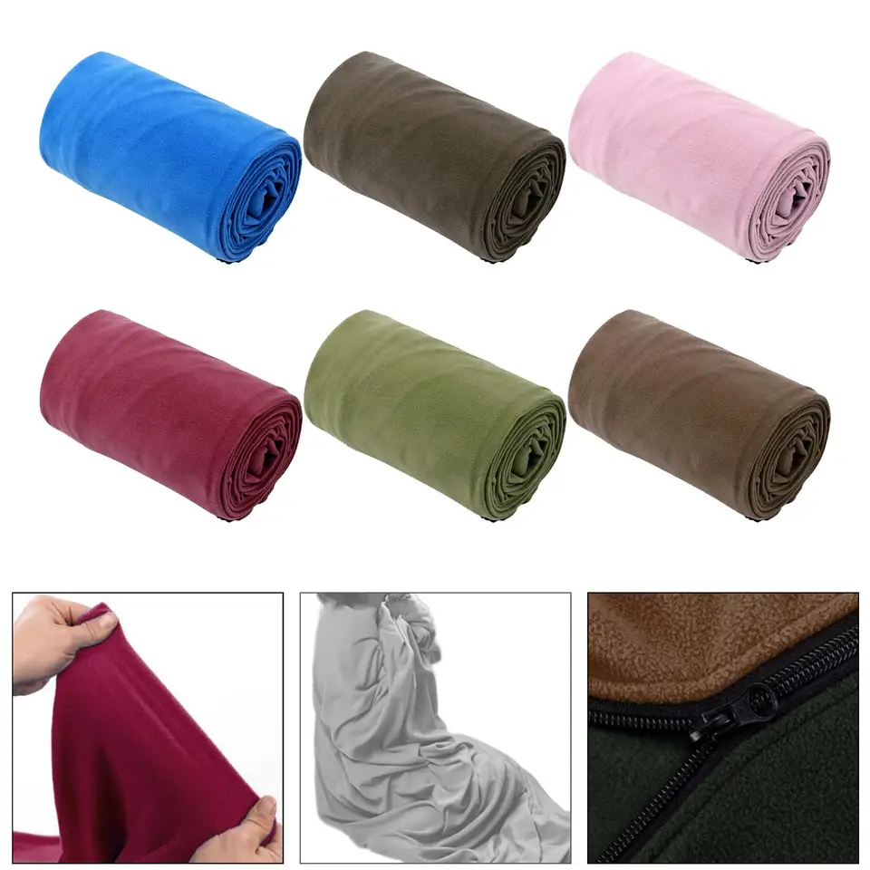 Prenosný ultraľahký polárny fleece spacák na vonkajší kemping stan postele cestovanie teplým spacákom vložky kempingové športové doplnky