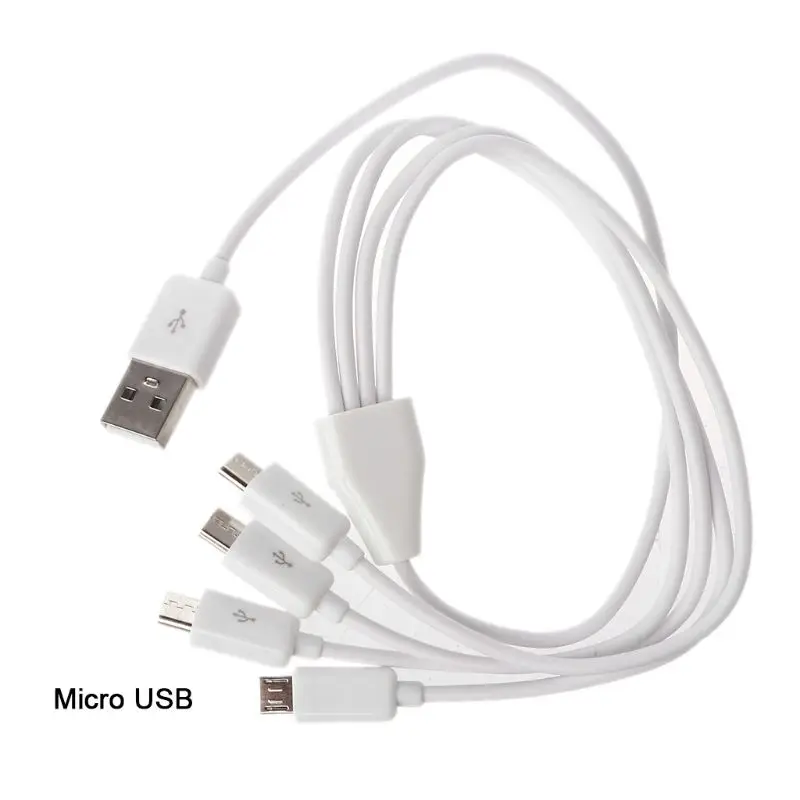 Prenosný USB 2.0 Typ muža do 4 micro USB mužský splitter nabíjací kábel pre tablet mobilného telefónu nabíjateľnú batériu Powerbank