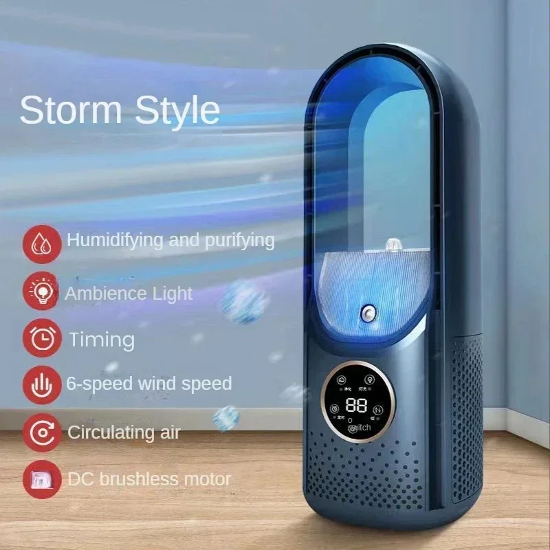 Prenosný USB vzduchový chladič bez elektrického ventilátora 6 Speed ​​Tichý časovač klimatizácia chladiaceho ventilátora ventilátor