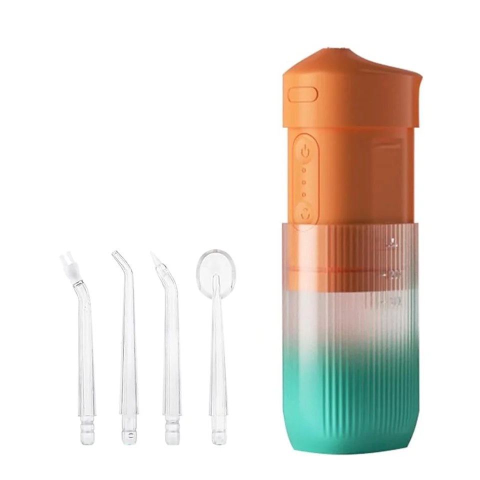 Prenosný vodný flosser pre zuby cestovné mini malé vodné vleženie Kompaktný elektrický perorálny zavlažovač zubná flóda Orange