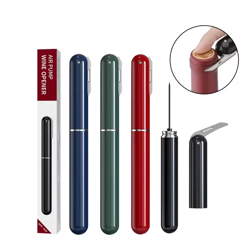 Prenosný vreckový počítač 2in1 tlakovej vývrtky vzduchu Easy-Open Air Pump Oosenter Cork Remover s rezačkou fólie