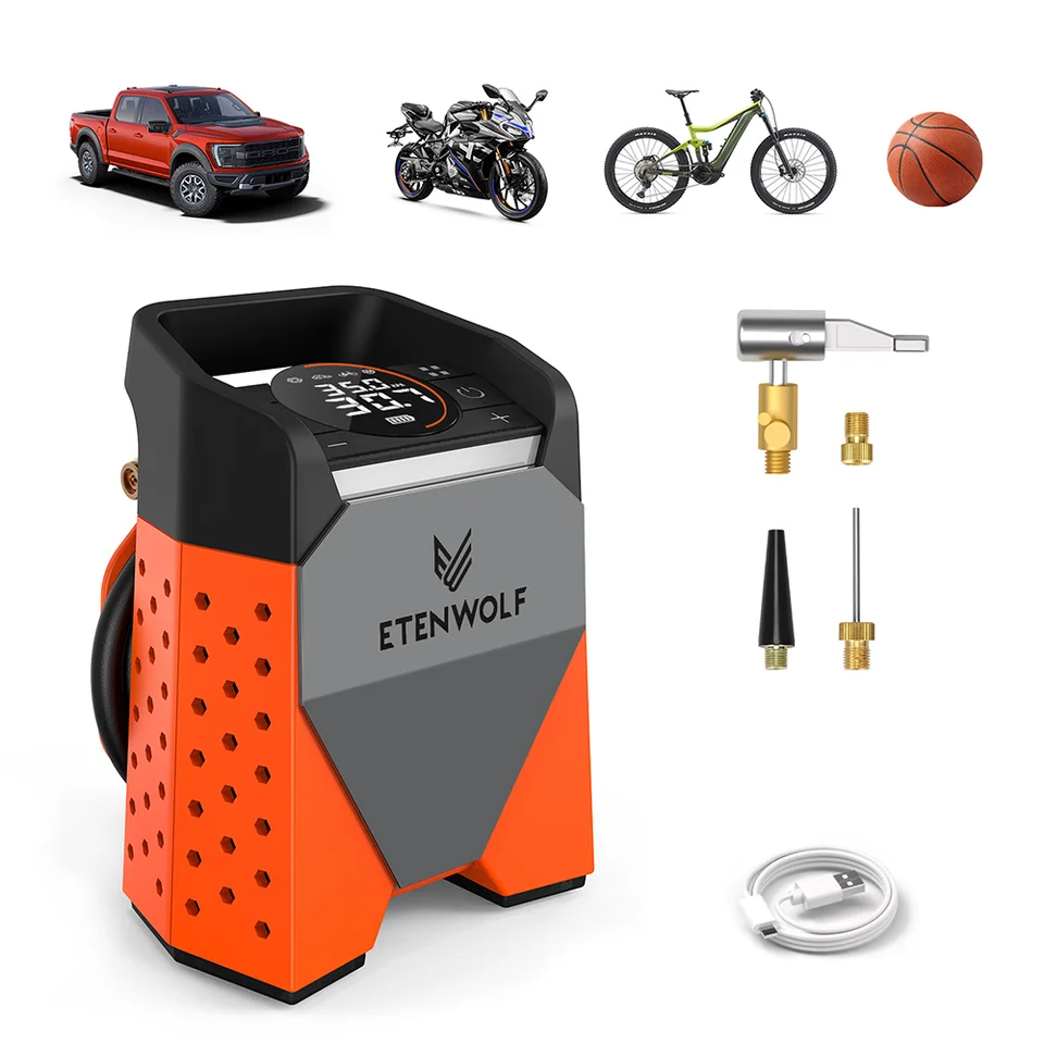 Prenosný vzduchový kompresor vzduchový čerpadlo Super rýchle nafukovanie pre ľahké autá Pickup Motocykle Bicykel LED svetlo 7800 mAh/15600 mAh
