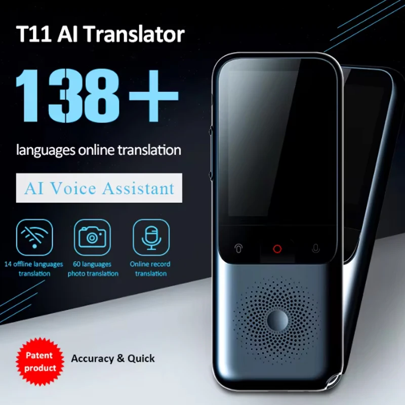 Prenosný zvukový prekladateľ T11, 138 jazykový inteligentný prekladateľ offline reálny čas inteligentný hlas AI hlas vianočný darček