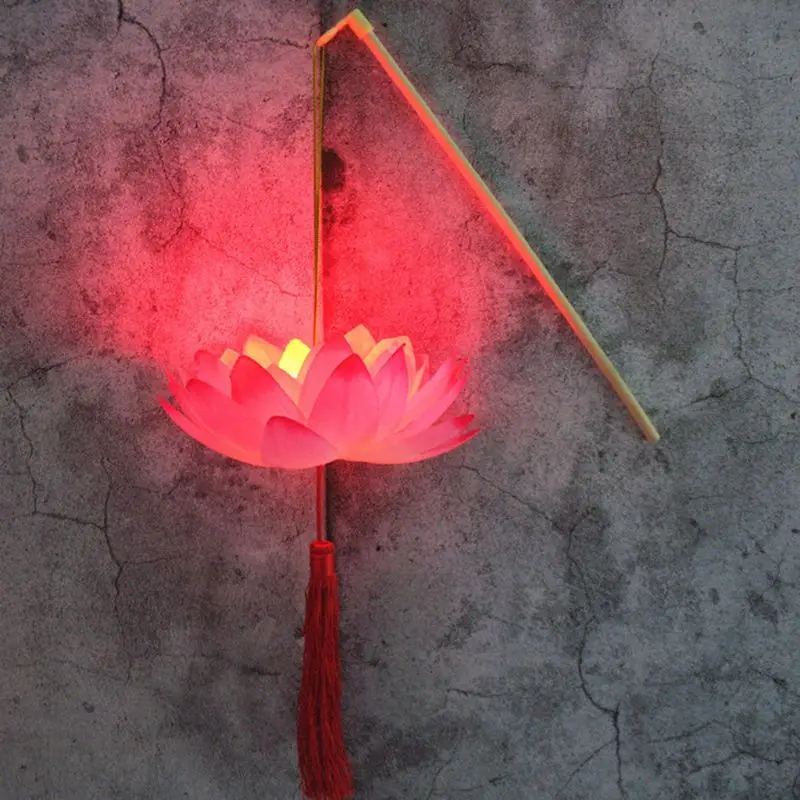 Prenosný úžasný kvet Lotus kvetinová lampa Lamp Party Žiarané lucerny pre stredné jesenné festivalové darčeky