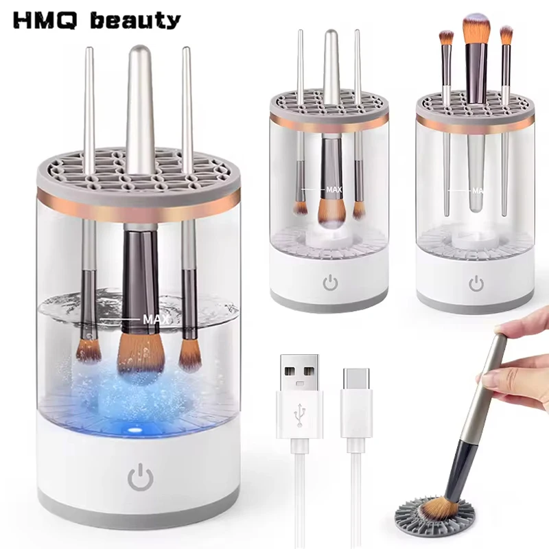 Prenosný čistič make -upu USB kefy 3 v 1 elektrický kozmetický kefy Čistenie sušiča Nástroj automatický make -up čistič pre ženy