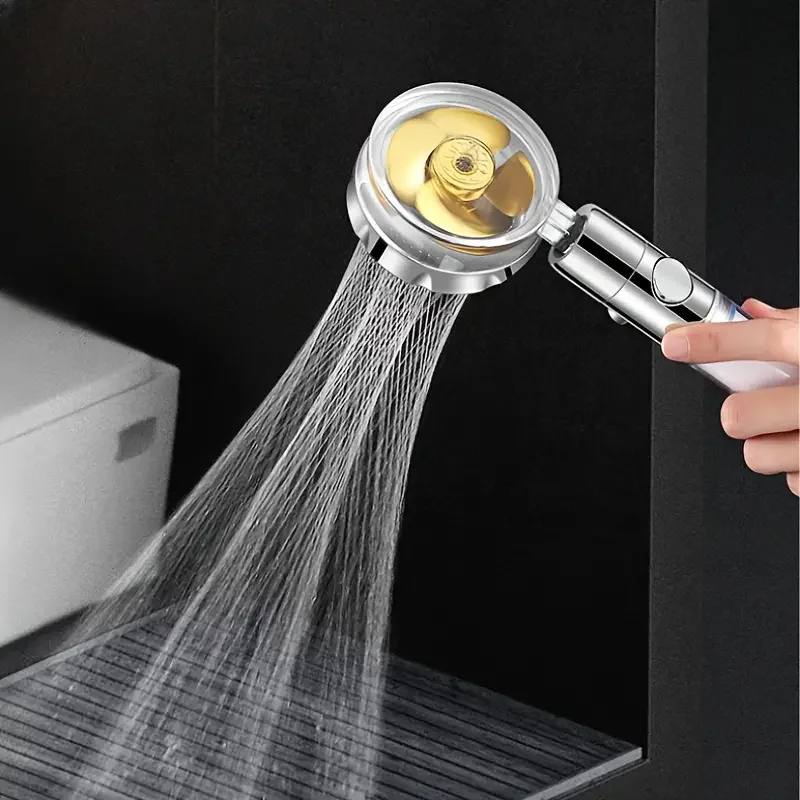 Preplňovaná sprchová hlava, ručný turbo ventilátor vysokoklakovej sprchovej hlavy s 1 filtrami, sprchový sprej pre domácnosť pre kúpeľňu