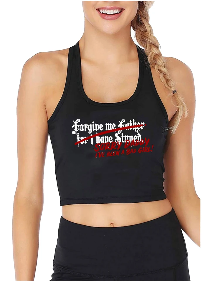 Prepáč, ocko som bol zlý dievčenský dizajn bavlna sexy fit plodina top cukor dieťa ddlg bdsm štýl tank Tops topy tops girl's Naughty Camisole