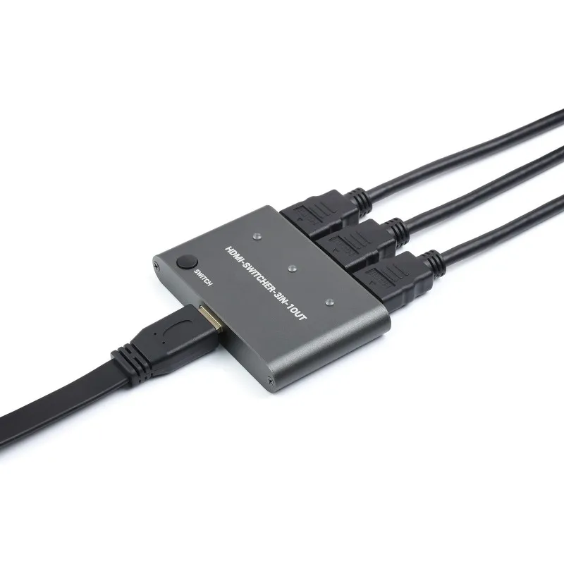 Prepínač HDMI 4K, 3 v 1 von, vstupné zariadenia s kliknutím na jedno kliknutím na zdieľanie jednej obrazovky HDMI, s vysokým rozlíšením a hladkým