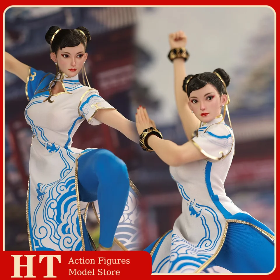 Presale Star Man MS-011 1/6 Stupnica ženský bojovník Blue Cloud vzorovaný biely cheongsam verzia Chunli Full Set 12in Action Figure