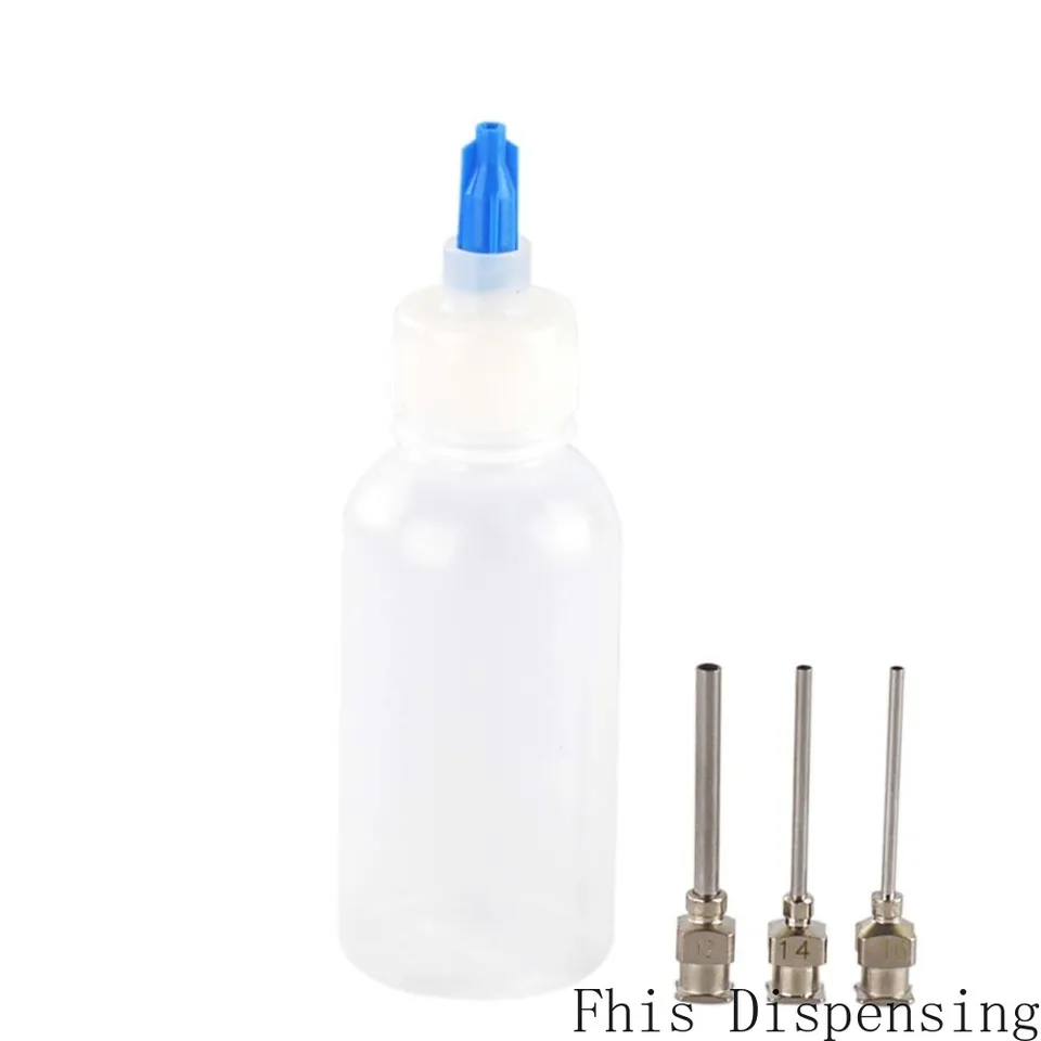 Presná výdaj z nehrdzavejúcej ocele ihla Luer Lock Bottle 30 ml 50 ml silné pripojenie plastový aplikátor Vytlačte