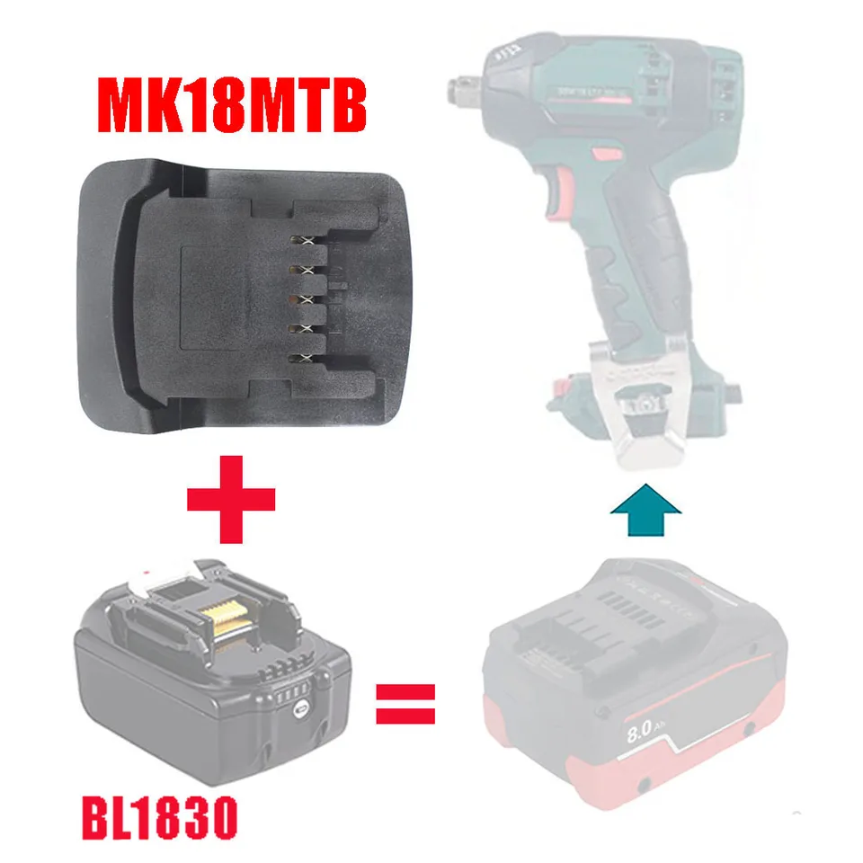 Prevodník adaptéra MK18MTB Použite BL1830 BL1860 pre MAKITA 18V LXT LI-ION BATTERSKA ON PRE ELEKTRICKÝ LITHICKÝ ELEKTRICKÝ SKVÝM