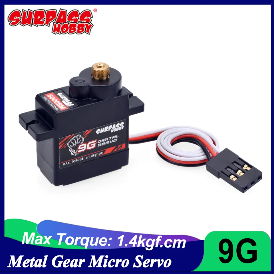 Prevyšuje hobby 9G Metal Gear Digital Micro servo pre RC automobilové lietadlo s pevným krídlom robotického člna Wltoys