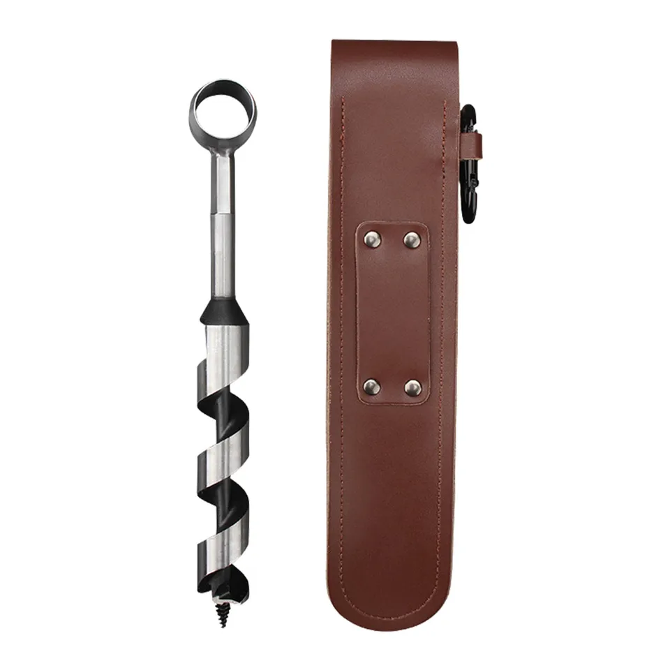 Prežitie Auger Toolmanual Auger Drill Drill Bit Bit s koženým puzdrom vonkajším výstrojom na ručné vŕtanie dreva
