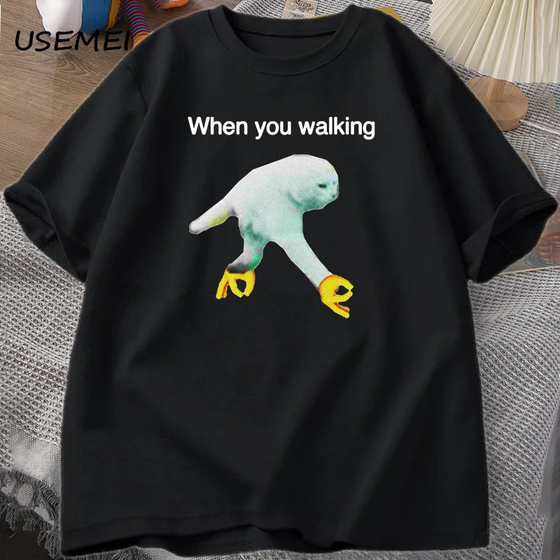 Pri chôdzi Dank Meme Graphic T tričká Príležitostné bavlnené rukávy vtipné tričko Streetwear Pánske dizajnérske odevy odpaliská
