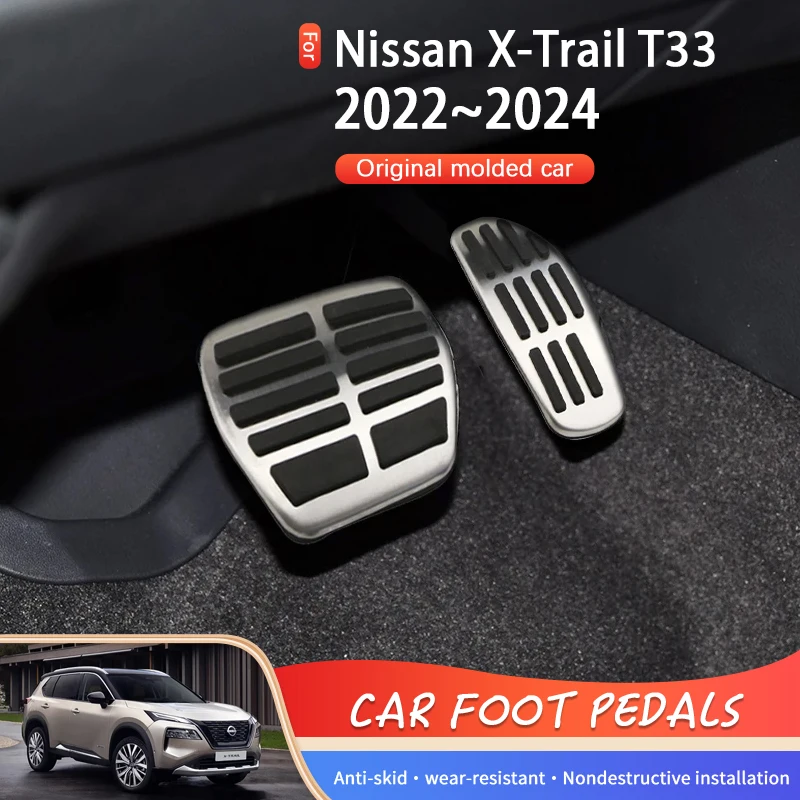 Pri pedále automobilu MT pre Nissan X-Trail Rogue T33 2021 2022 2023 2024 Non slip Pad Car Foot Cover Pad z nehrdzavejúcej ocele Auto acessorie