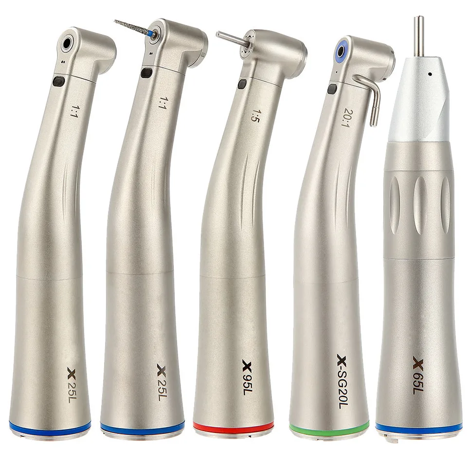 Priamy kontraktový násadec zubné vlákno Optický motor Contra Angle Dental Low Speed ​​Piece 1: 1/1: 5/20: 1 vzduchová turbína