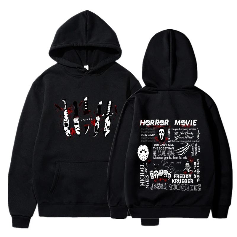 Priatelia Knife Horror Movie Halloween mikiny muži módne mikiny s dlhým rukávom Ženy chladné príležitostné harajuku streetwear pullovs