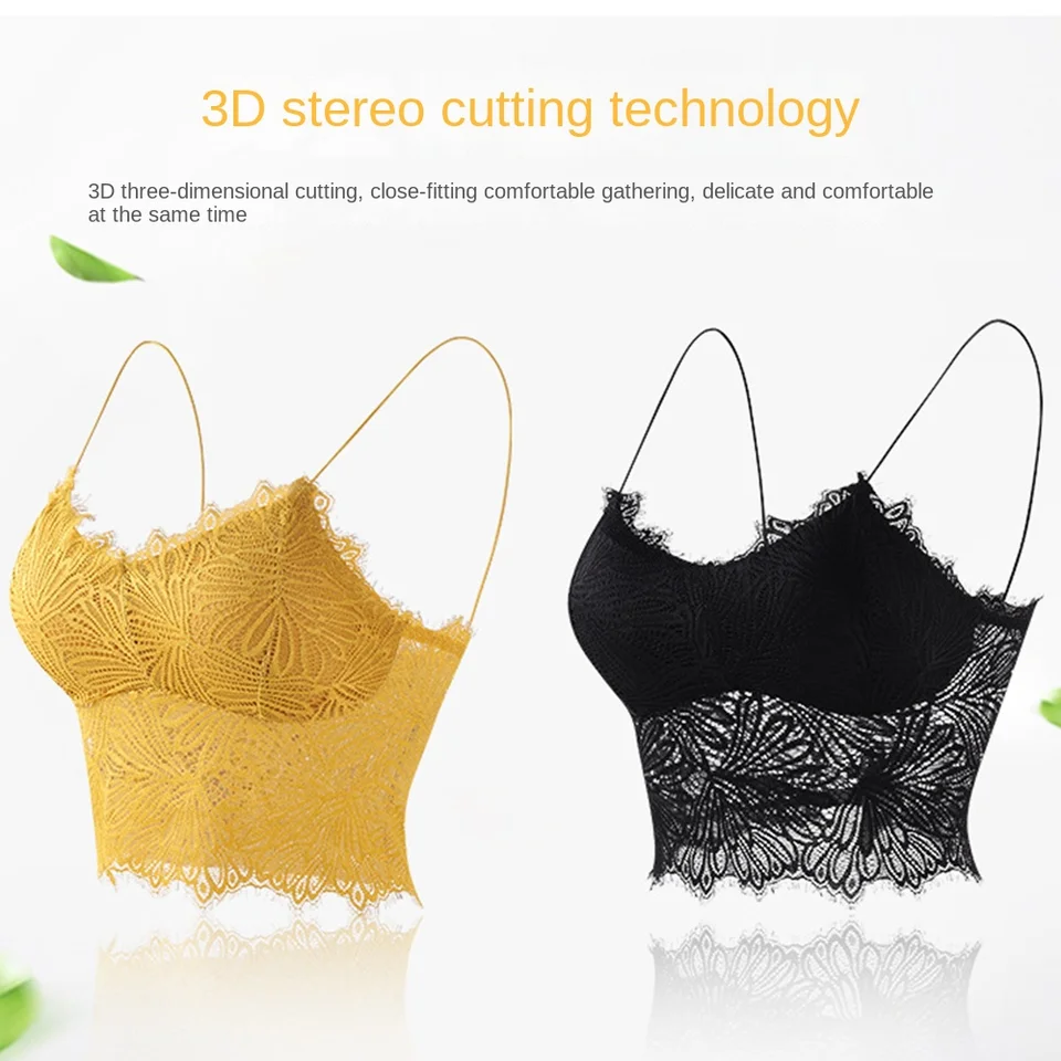 Priedušná krásna zadná spodná bielizeň módna polyester kvetinová čipka na hrudi balenie pevnej farby Y2K Sling vesta leto