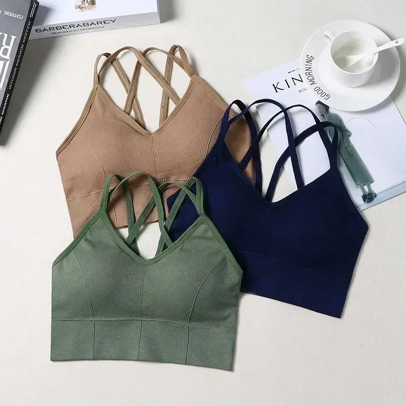 Priedušná športová podprsenka Anti-Sweat Fitness Top bezšvová joga podprsenka Shockproof Top Women Push Up Sport podprsenku