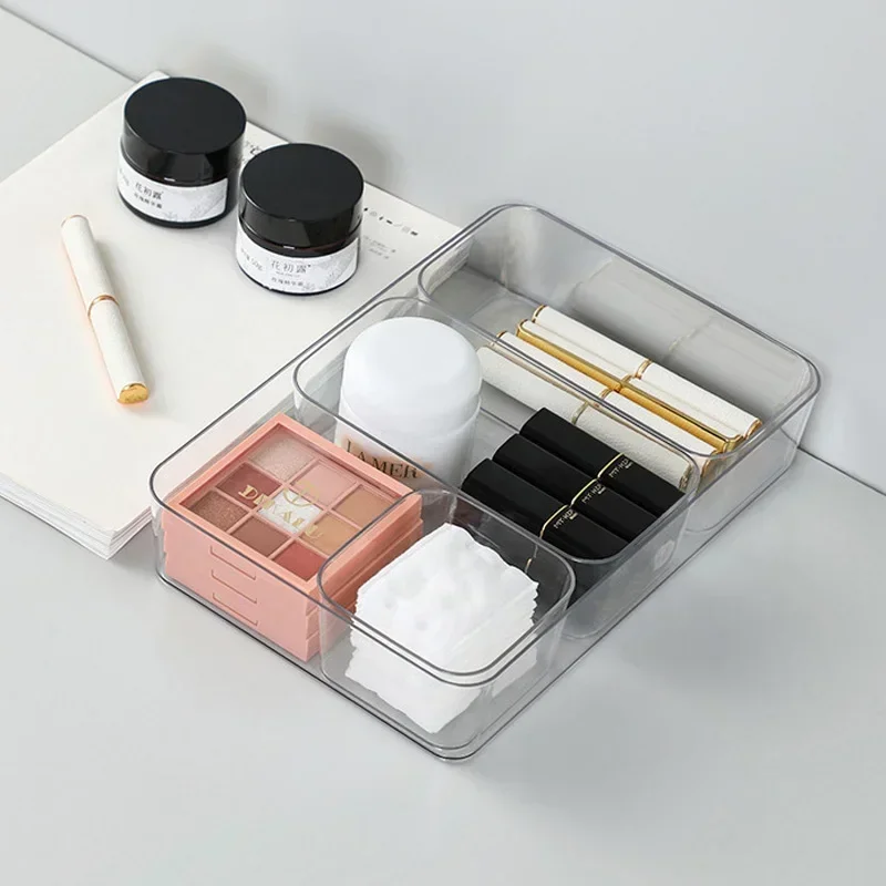 Priehľadná plastová úložná skrinka Clear zásuvka organizátor Boxes Desktop akrylová skrinka šperky make -up kozmetický organizátor zásuvky
