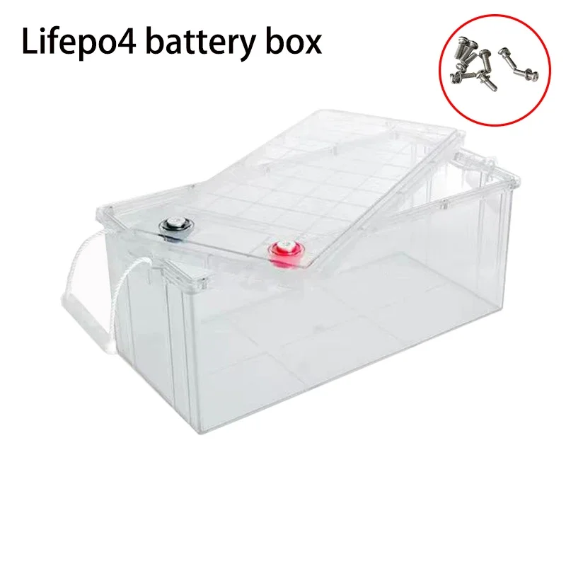 Priehľadná skrutka typu batéria LifePo4 90AH 105AH 200AH 280AH 320AH 12V Solar Cell Storage Box RV Plastová batéria Jacht