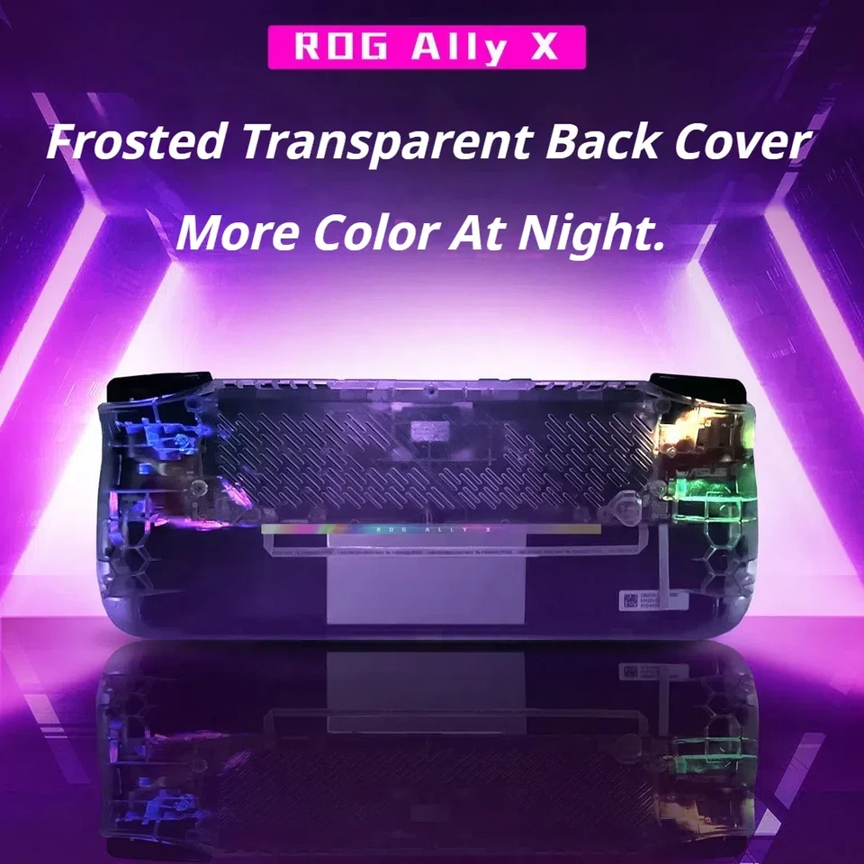 Priehľadná zadná doska pre ROG Ally X DIY náhradné puzdro pre puzdro pre ROG Ally X Tepelné rozptyl Game Príslušenstvo