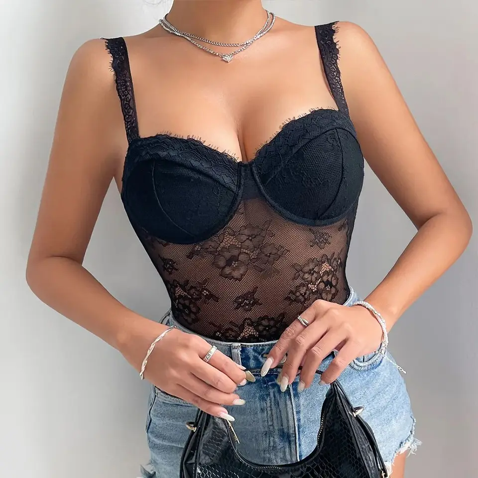 Priehľadná čipka siete siete pre ženy pre ženy sexy bez spätného praku kombinézy Režiséry jeden kus štíhleho tvaru BodyShaper módu módne