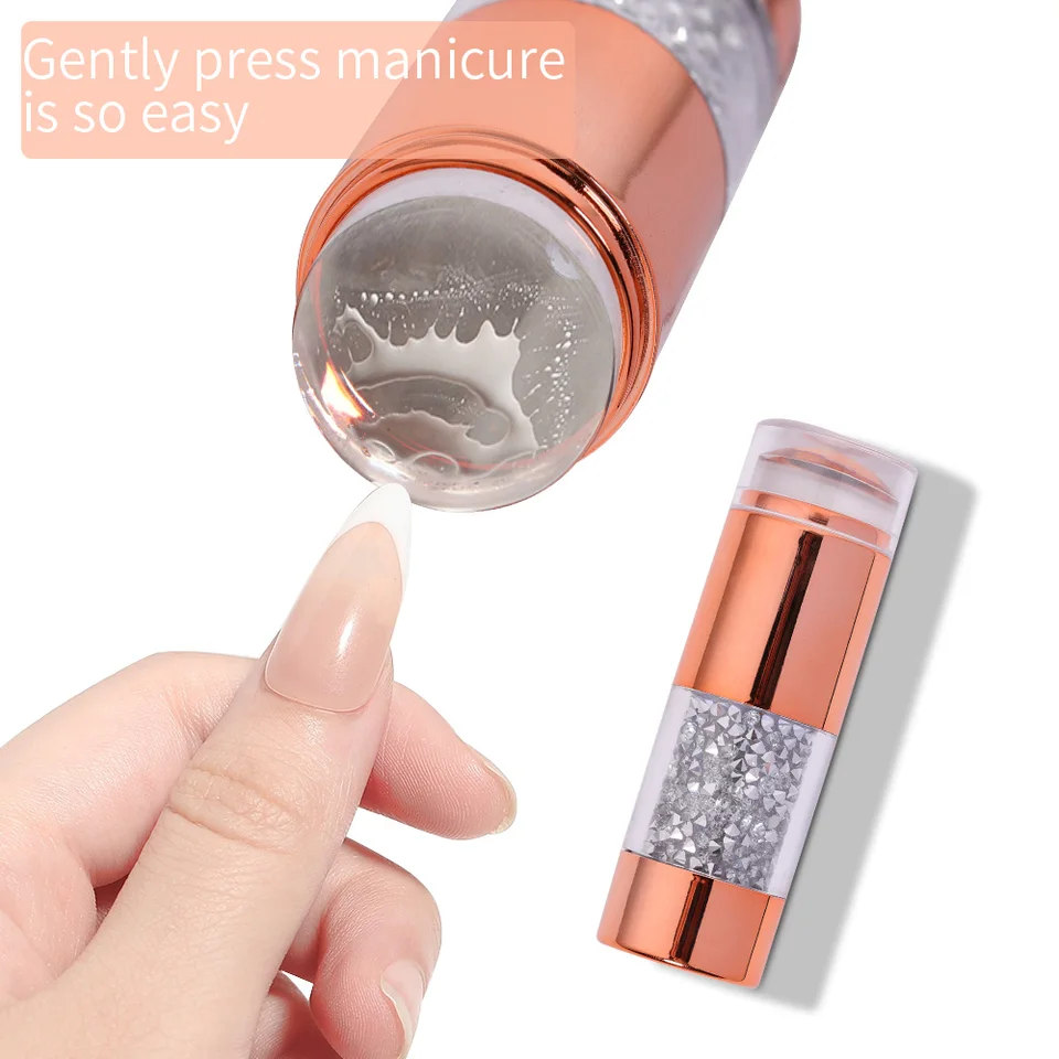 Priehľadné mäkké silikónové pečať nechtov na nechty pečiatka na pečiatku pečiatky Stamper na nechty na nechty