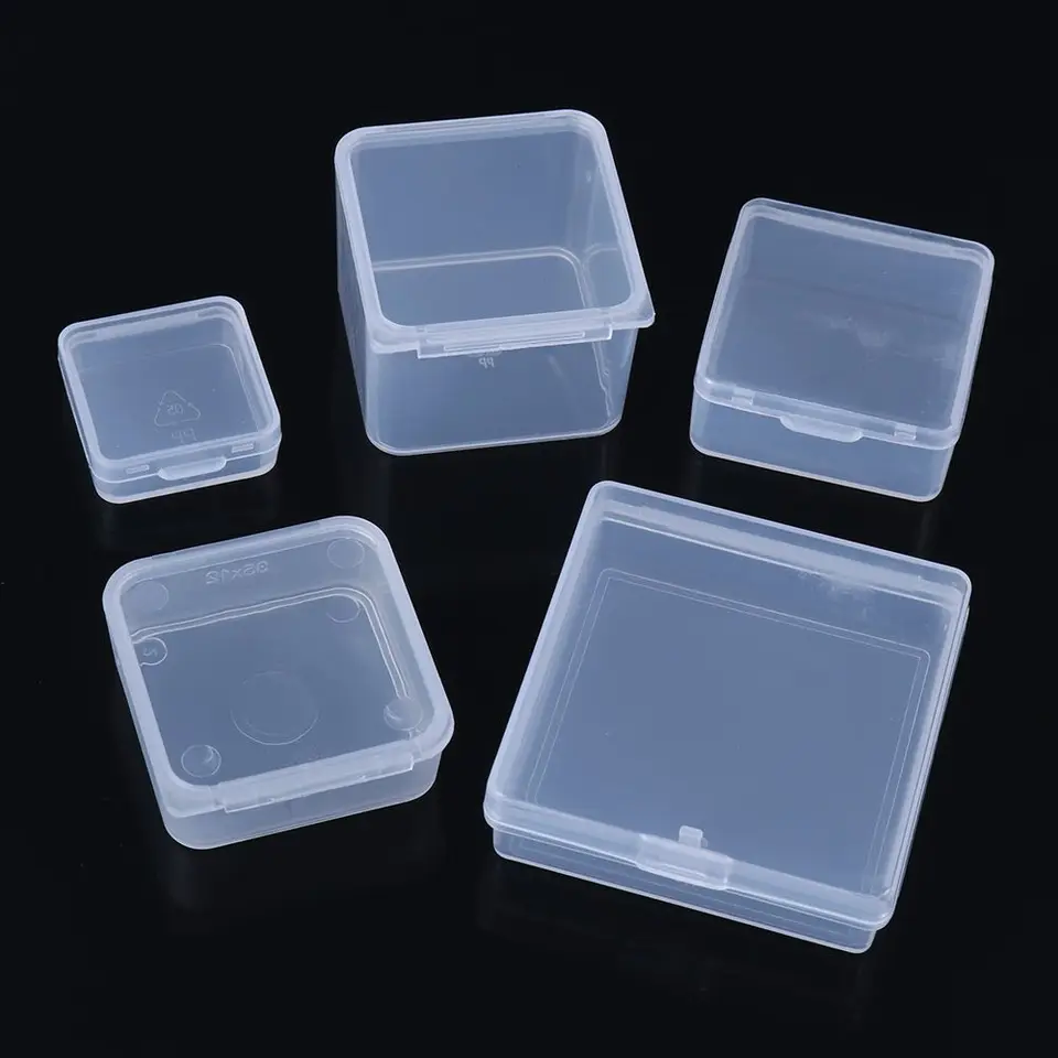 Priehľadné na nechty Art Storage Storage Plastové šperky organizátor Puzdro korálky Obsah