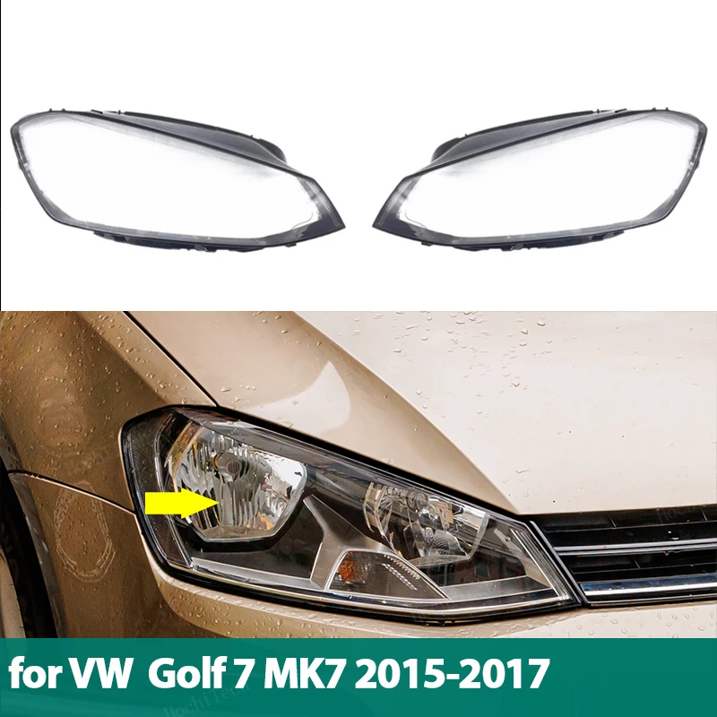 Priehľadné puzdro na predné kryty predných svetlometov šošovky sklenená lampa lampa pre Volkswagen VW Golf 7 MK7 GTI 2015-2017