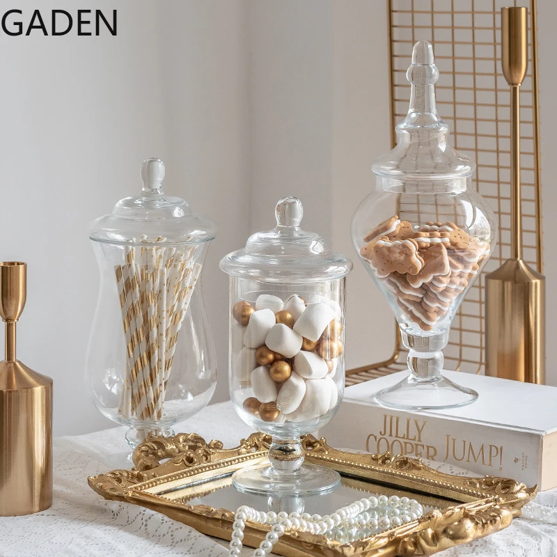 Priehľadné sklenené cukrovinky okenné dekorácie ozdoby Nordic Storage nádob