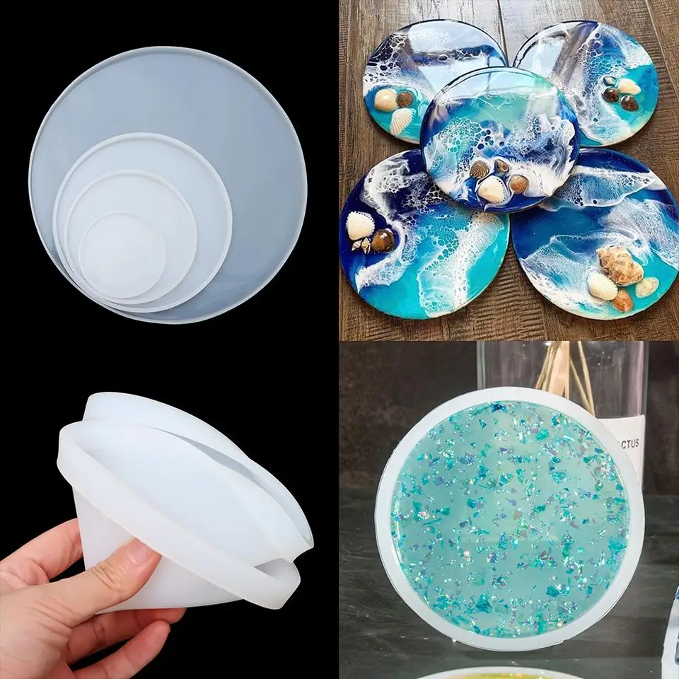 Priehľadné tekutiny Arts Round Coaster Resin Casting Forss