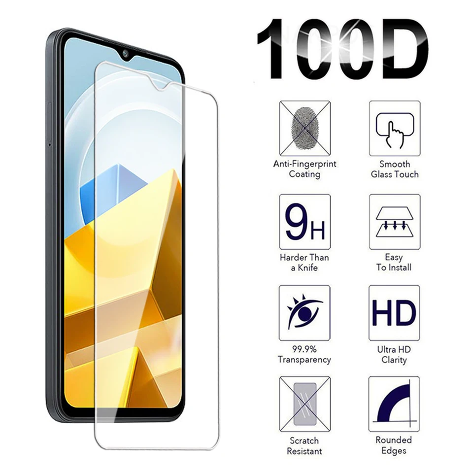 Priehľadné temperované sklo pre Xiao Mi POCO C50 C51 C55 C65 M3 M4 M5 M6 PRO 4G 5G Chránič obrazovky Xiaomi M5S Ochranný film 9H