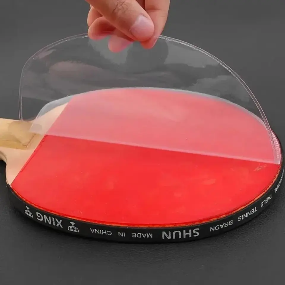 Priehľadné vlastné adhezívne gumové ping pong raketa ochranný film Protect Proof Dof Proof Table Table Paddle Cover Ping pong netopierová ochrana