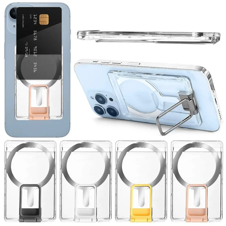 Priehľadný magnetický držiak na mobilné mobilné telefóny Magnetické sloty vrecká na sloty pre Apple Magsafe pre iPhone 15 14 13 12 12