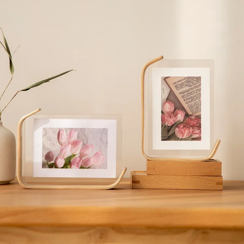 Priehľadný obojstranný akrylový fotorámik, stojan, personalizovaný fotorámik, 6-palcový roztomilý Instagram Photo Ornament