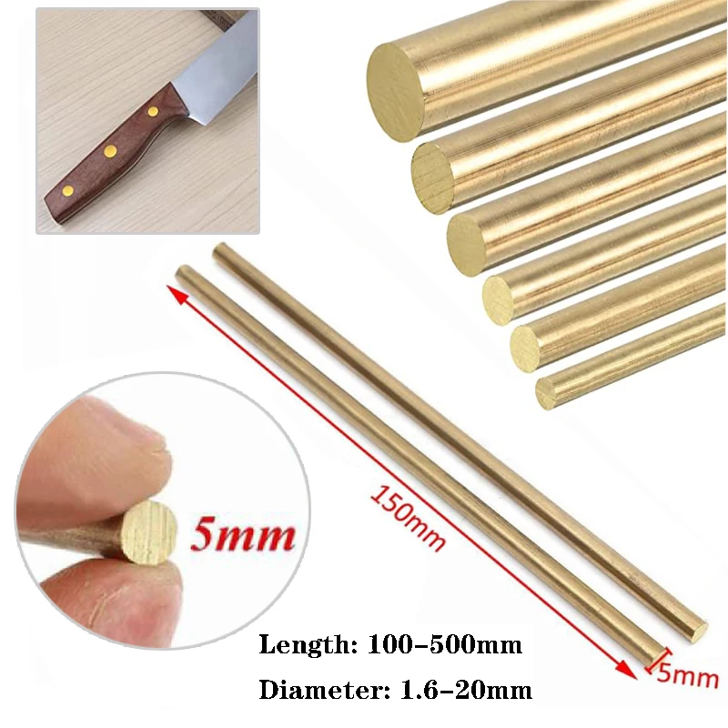 Priemer 1,6-20 mm Dĺžka 100-500 mm Hardvér Mosadzná guľatá tyč pre DIY Krme