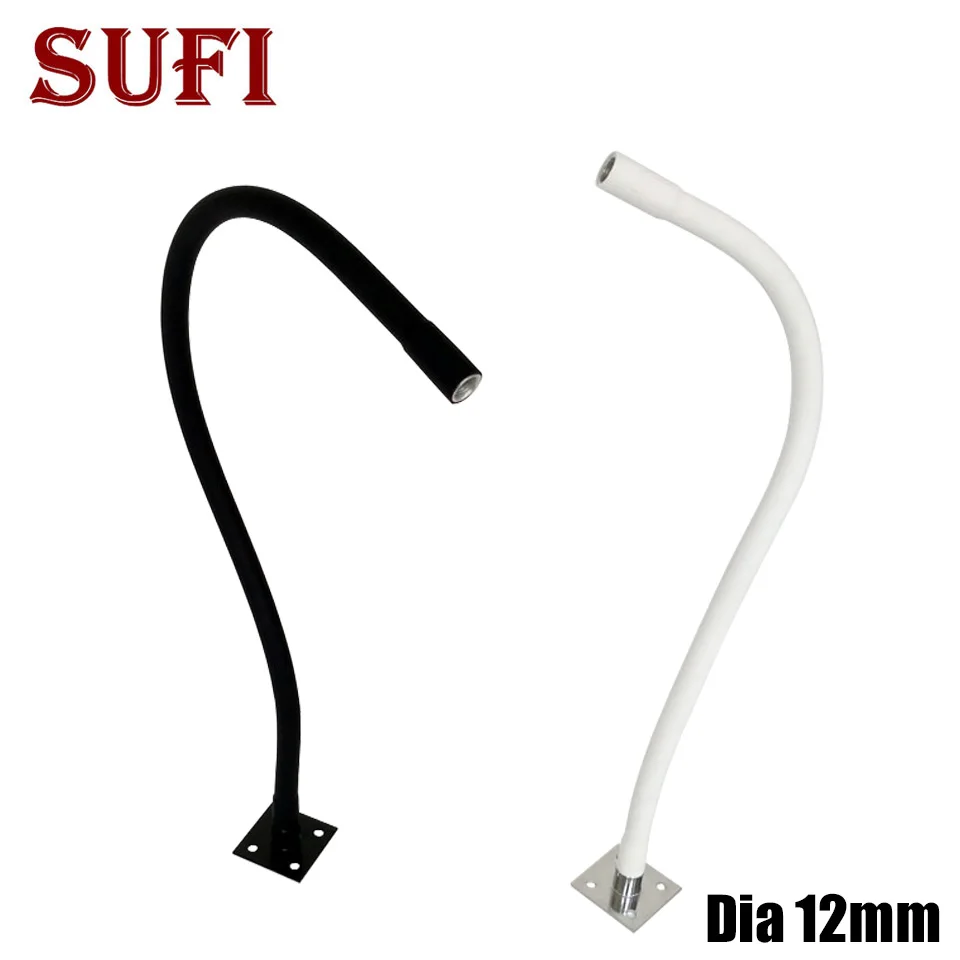Priemer 12 mm hadí trubica silikón Univerzálne tvarovanie hadice LED Flexibilné goosneck m10 m8 samec samice s štvorcovým držiakom