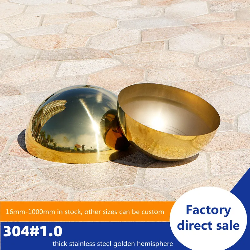 Priemer 25 mm-700mm304 Materiál 1,0 mm z nehrdzavejúcej ocele Titán Zlato Zlato Kovová dutá dekoratívne dekoratívne guľôčkové zrkadlo Semi-kolo Dome Head