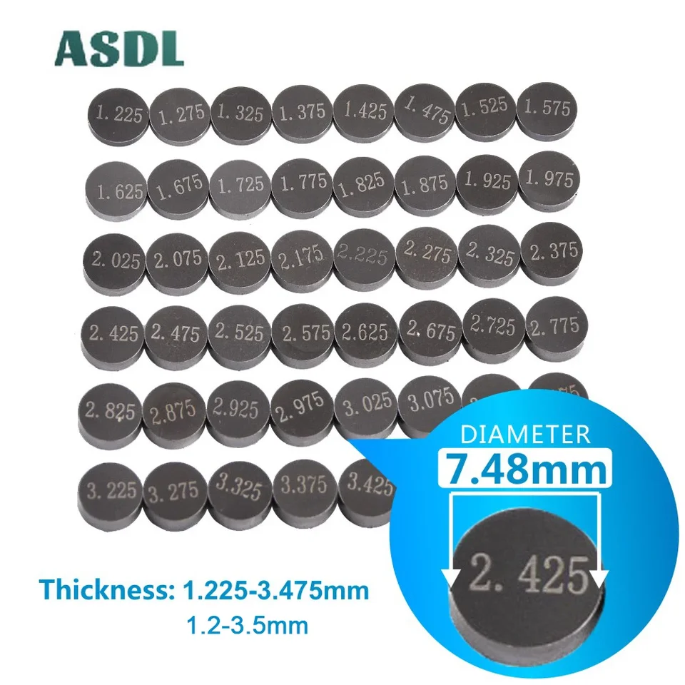 Priemer 7,48 mm motocyklové nastaviteľné ventilové ventilové trblietavé podložky Súprava súpravy pre Suzuki RMZ250 RMZ 250 SV650 SV650A SV650SA ABS SV 650