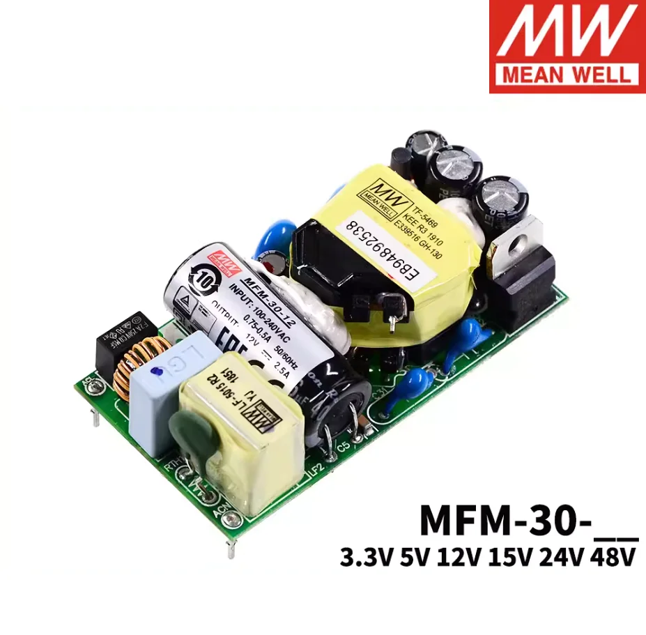 Priemerná studňa 30W Vysoko spoľahlivá zelená lekárska na palube MFM-30 MFM-30-5 MFM-30-12 MFM-30-15 MFM-30-24 MFM-30-48 AC-DC 30W