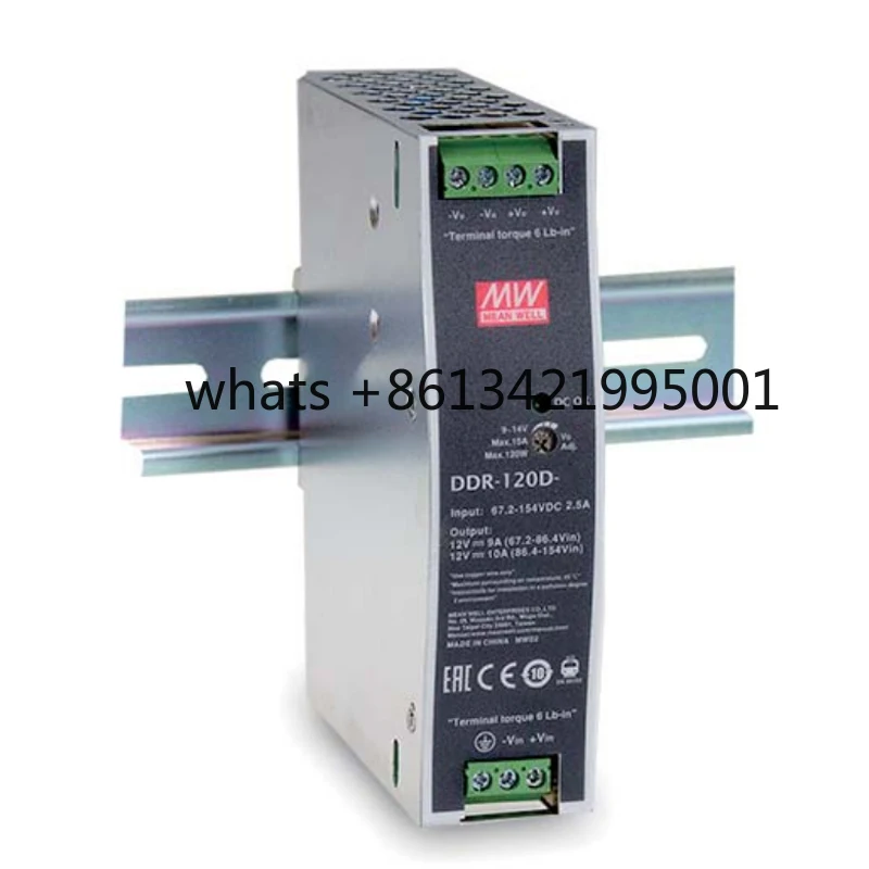 Priemerná studňa DDR-120D-24 12V 24 48V 120W DIN Rail Nawer Dorhum Typ DC-DC Converter Meanwell 24V 5A