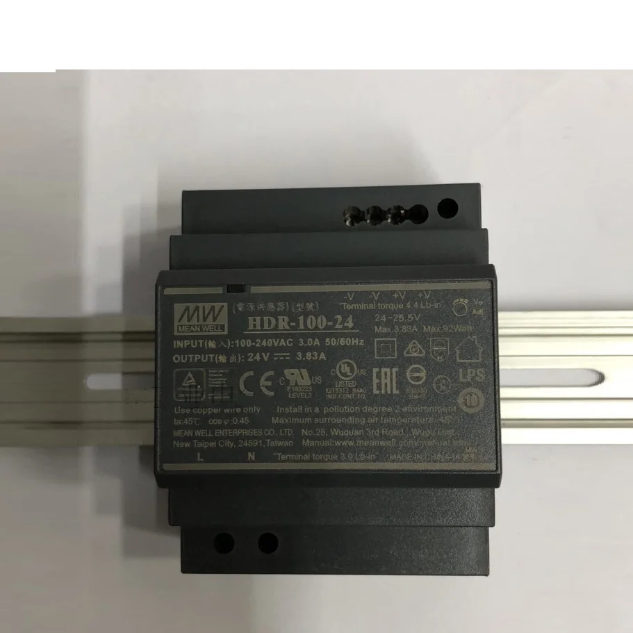 Priemerná studňa HDR-100-24 24V DC Riadiaci systém DIN Rail Dodávka HDR-100-24