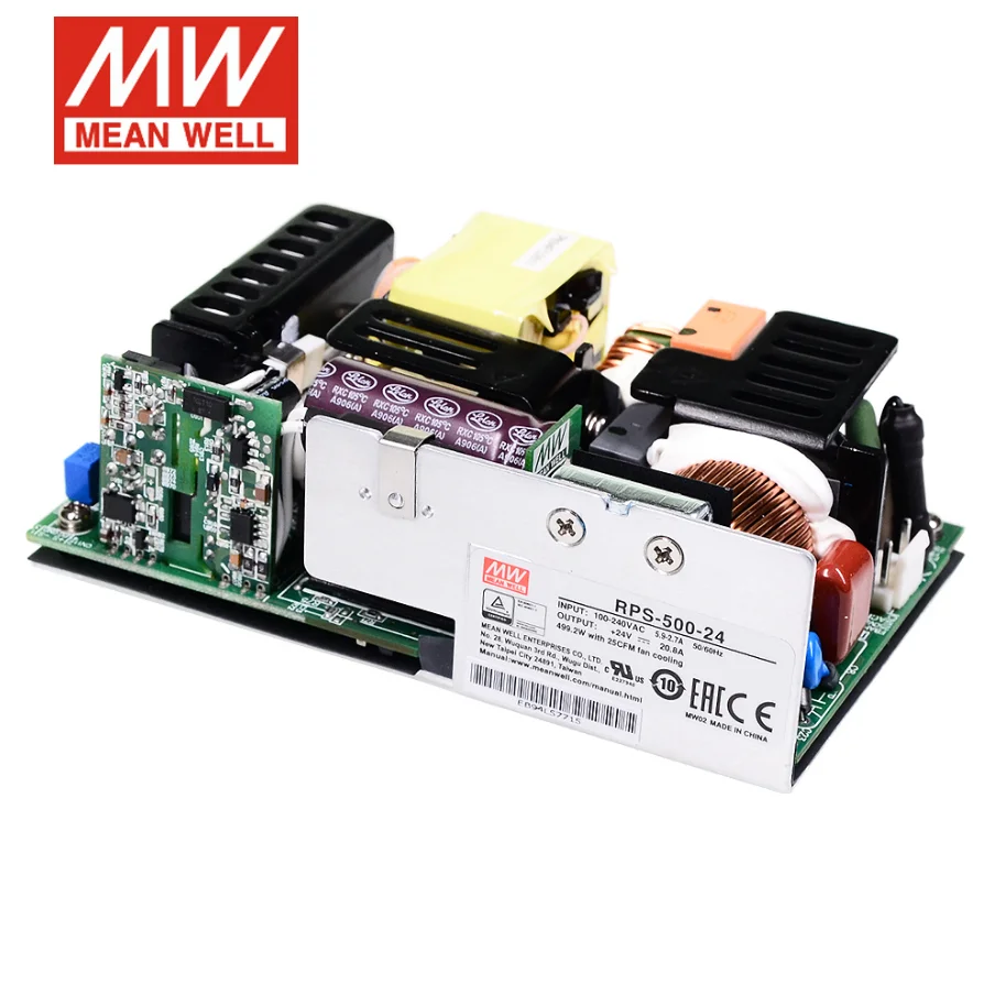 Priemerná studňa RPS-500 12V 15V 18V 24V 27V 36V 48V 500W Medical Grade Open Frame Power Power PCB PSU Blank Typ