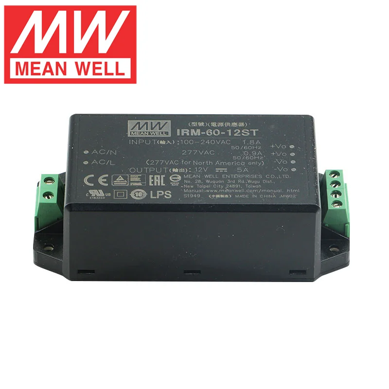 Priemerná vrstva IRM-30/45/60/90W Modulárny napájací zdroj 110V 220V AC až DC 5V 12V 15V 24V 45V PCB Zelený spínací napájanie
