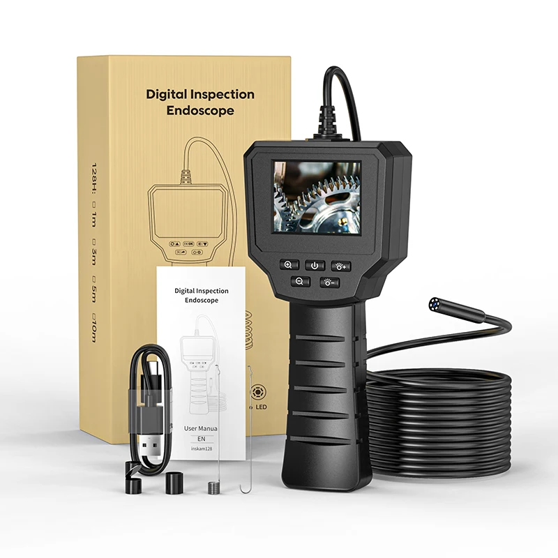 Priemyselný endoskopový fotoaparát 2.4 v IPS HD1080P ROUP CHIPE KONTROLA BORESCOPE IP67 Vodotesný vypúšťací fotoaparát s 8 LED svetlami