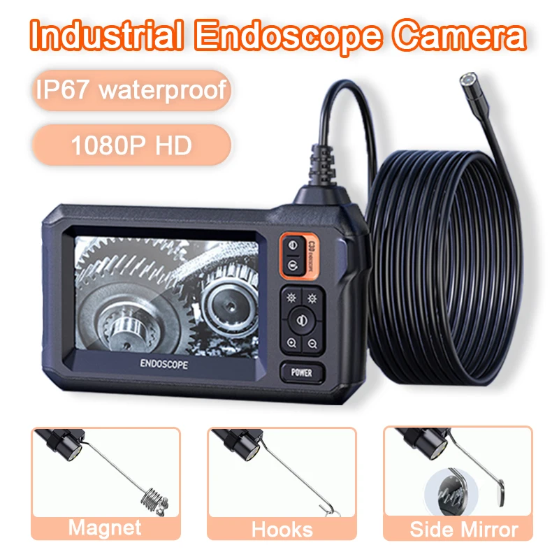 Priemyselný endoskopový fotoaparát 8 mm HD 1080p 4,3 palca IPS Screen 8 LEDS IP67 Endoscope Camera pre domáce spotrebiče Údržba automobilov