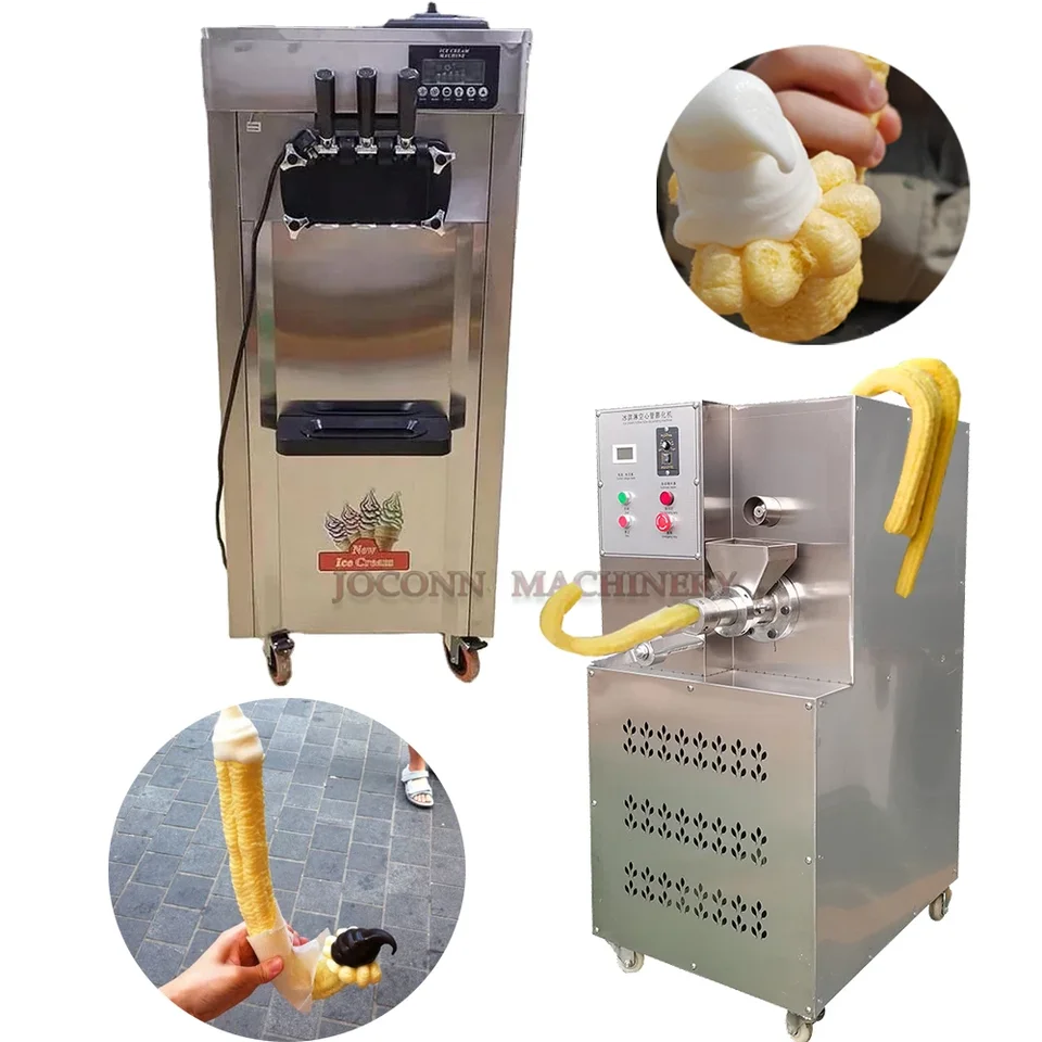 Priemyselný kužeľ zmrzlinový výrobca výplň stroja Puff Corn Extuder stroj ryža kukuričný extrudér nafúknutie stroja